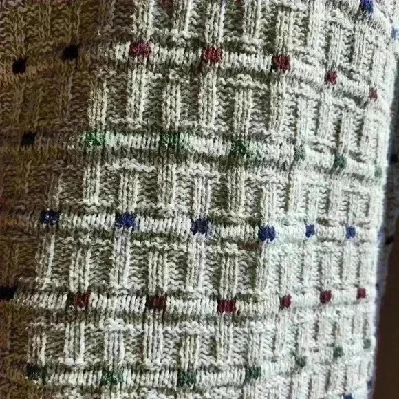 Towncraft Cotton Vingage Sweater With Multicolor Dark Tone Sqaure Pattern - Picture 5 of 9